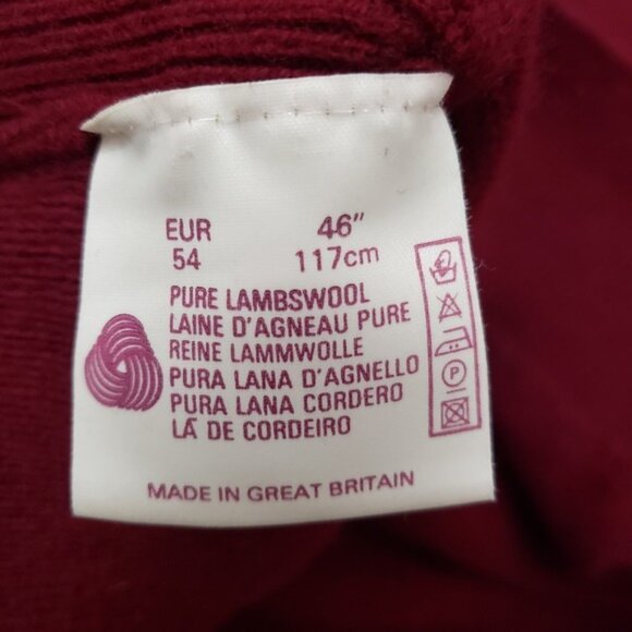 Brooks Brothers Sweater Vest Mens 46 Red V-Neck Lambs Wool Sleeveless - Picture 5 of 11